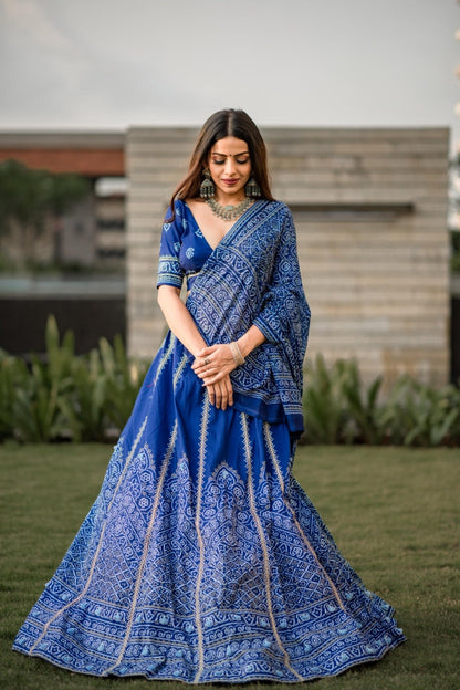 Amazing Bandhani Print With Gota Patti Work Traditional Lehenga Choli