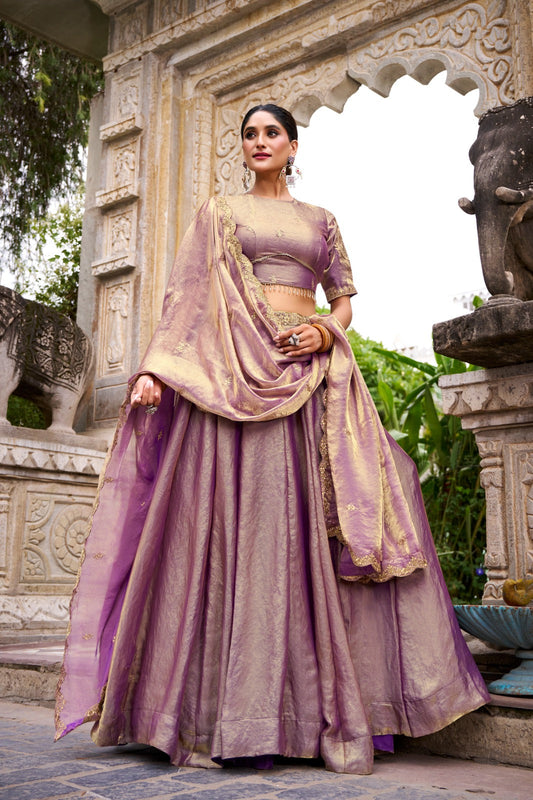 Festive Fendi Sequins and Thread Embroidery Work Lehenga Choli with Dupatta 