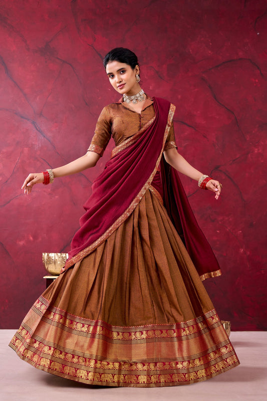Classic Narayan Pet Cotton Zari Work Lehenga Choli For Women