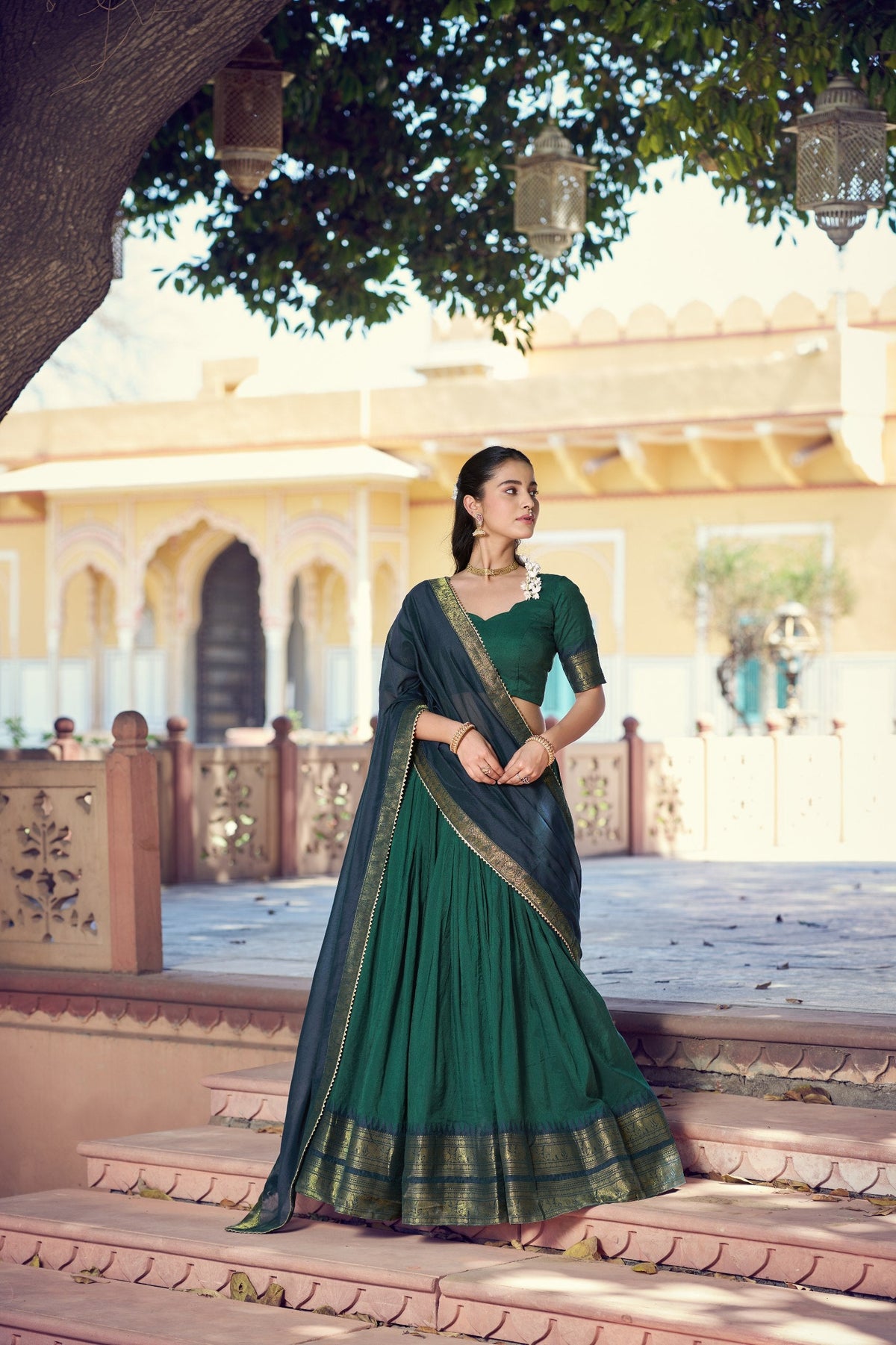 Classic Poly Cotton Traditional Lehenga Choli Set 