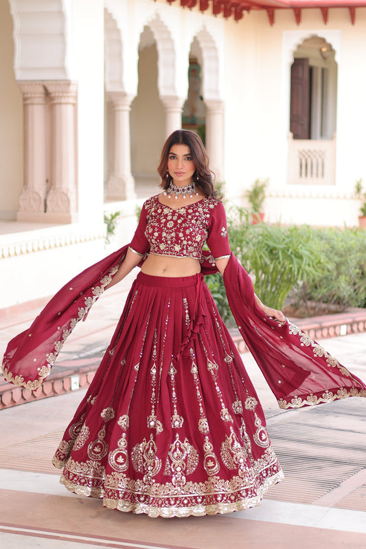 Vichitra Silk Heavy Sequince and Embroidered Lehenga Choli With Dupatta